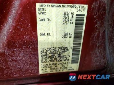 Zdjęcie 13 z 13 samochodu: 2017 NISSAN ALTIMA 2.5 VIN:1N4AL3AP9HC247428 - miniatura