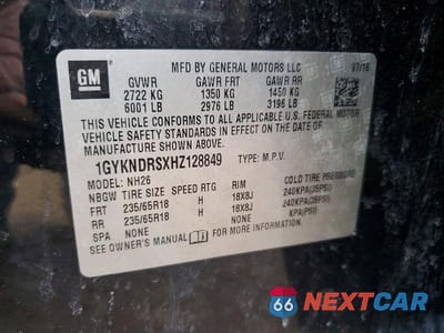 Zdjęcie 13 z 13 samochodu: 2017 CADILLAC XT5 LUXURY VIN:1GYKNDRSXHZ128849 - miniatura