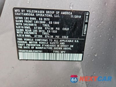 Zdjęcie 14 z 15 samochodu: 2020 VOLKSWAGEN ATLAS CROSS SPORT SE VIN:1V24C2CA5LC202701 - miniatura