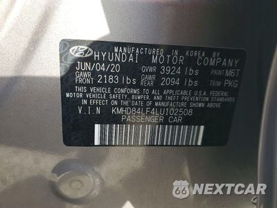 Zdjęcie 12 z 12 samochodu: 2020 HYUNDAI ELANTRA SEL VIN:KMHD84LF4LU102508 - miniatura