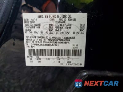 Zdjęcie 13 z 13 samochodu: 2013 FORD EDGE LIMITED VIN:2FMDK3KC8DBA13941 - miniatura