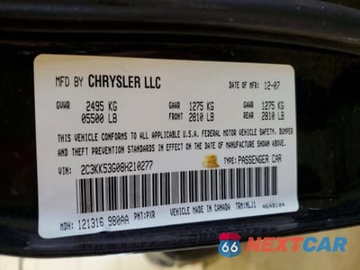 Zdjęcie 12 z 12 samochodu: 2008 CHRYSLER 300 TOURING VIN:2C3KK53G08H210277 - miniatura