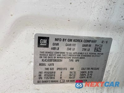 Zdjęcie 10 z 10 samochodu: 2016 BUICK ENCORE VIN:KL4CJGSB7GB630284 - miniatura