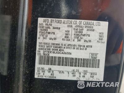Zdjęcie 12 z 13 samochodu: 2003 FORD F150 VIN:2FTRX18LX3CA06506 - miniatura