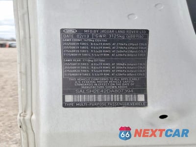 Zdjęcie 13 z 13 samochodu: 2013 LAND ROVER RANGE ROVER SPORT SC VIN:SALSH2E42DA807394 - miniatura