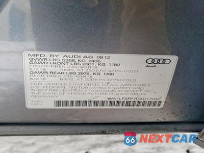 Zdjęcie 13 z 14 samochodu: 2013 AUDI Q5 PREMIUM PLUS VIN:WA1LFAFP7DA017040 - miniatura