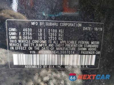 Zdjęcie 13 z 13 samochodu: 2020 SUBARU LEGACY LIMITED VIN:4S3BWAN64L3007014 - miniatura