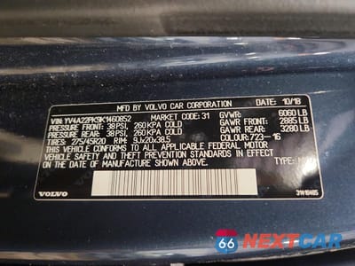 Zdjęcie 14 z 15 samochodu: 2019 VOLVO XC90 T6 MOMENTUM VIN:YV4A22PK9K1460852 - miniatura