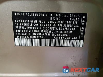 Zdjęcie 13 z 13 samochodu: 2012 VOLKSWAGEN JETTA TDI VIN:3VWPL7AJ7CM692049 - miniatura