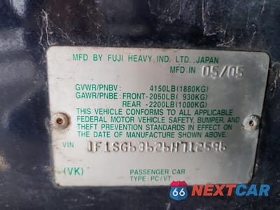 Zdjęcie 12 z 12 samochodu: 2006 SUBARU FORESTER 2.5X VIN:JF1SG63626H712596 - miniatura