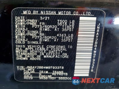 Zdjęcie 13 z 13 samochodu: 2021 NISSAN ARMADA SL VIN:JN8AY2BB4M9793378 - miniatura