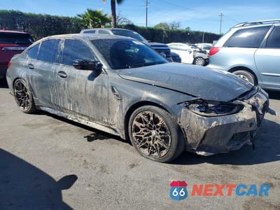 Czwarte zdjęcie samochodu z boku: 2021 BMW M3 COMPETITION VIN:WBS33AY04MFL40374 - miniatura