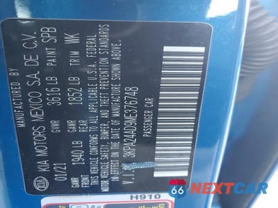 Zdjęcie 12 z 12 samochodu: 2021 KIA RIO S VIN:3KPA24AD9ME376748 - miniatura