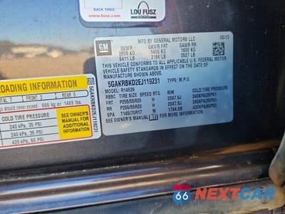 Zdjęcie 13 z 13 samochodu: 2014 BUICK ENCLAVE VIN:5GAKRBKD2EJ119231 - miniatura