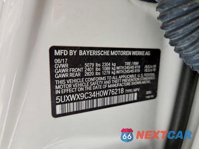 Zdjęcie 13 z 13 samochodu: 2017 BMW X3 XDRIVE28I VIN:5UXWX9C34H0W76218 - miniatura