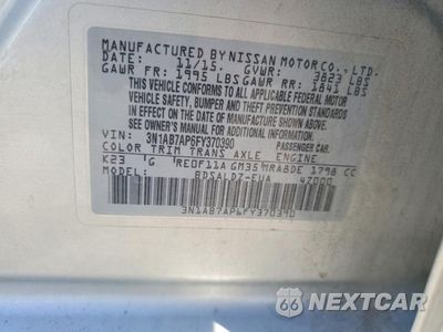 Zdjęcie 13 z 14 samochodu: 2015 NISSAN SENTRA S VIN:3N1AB7AP6FY370390 - miniatura