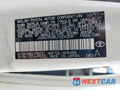 Zdjęcie 12 z 12 samochodu: 2018 TOYOTA PRIUS C VIN:JTDKDTB38J1606258 - miniatura