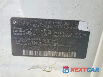 Zdjęcie 12 z 12 samochodu: 2012 BMW X5 XDRIVE35I VIN:5UXZV4C56CL745490 - miniatura