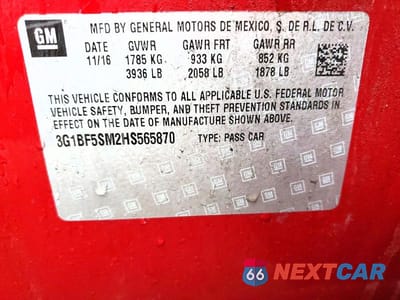 Zdjęcie 12 z 12 samochodu: 2017 CHEVROLET CRUZE PREMIER VIN:3G1BF5SM2HS565870 - miniatura