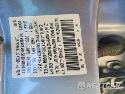 Zdjęcie 13 z 13 samochodu: 2017 HONDA CIVIC EXL VIN:2HGFC1F70HH657515 - miniatura