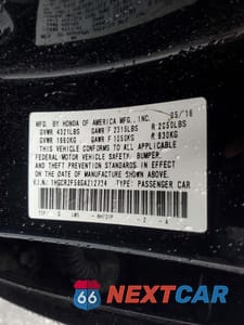 Zdjęcie 12 z 12 samochodu: 2016 HONDA ACCORD SPORT VIN:1HGCR2F58GA212734 - miniatura