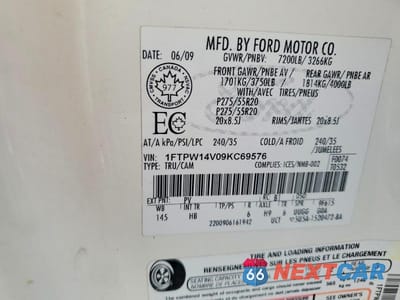 Zdjęcie 12 z 12 samochodu: 2009 FORD F150 SUPERCREW VIN:1FTPW14V09KC69576 - miniatura