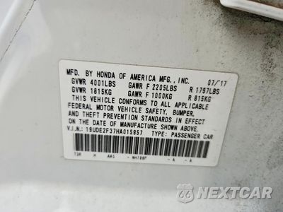 Zdjęcie 12 z 13 samochodu: 2017 ACURA ILX BASE WATCH PLUS VIN:19UDE2F37HA015957 - miniatura