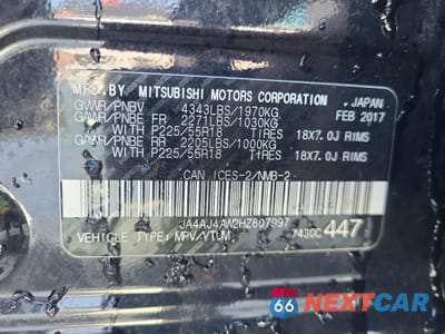 Zdjęcie 13 z 13 samochodu: 2017 MITSUBISHI RVR SE LIMITED VIN:JA4AJ4AW2HZ607997 - miniatura