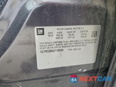 Zdjęcie 12 z 13 samochodu: 2016 CHEVROLET CRUZE LIMITED LT VIN:1G1PE5SB9G7108042 - miniatura