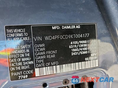 Zdjęcie 13 z 13 samochodu: 2019 MERCEDES BENZ SPRINTER 2500/3500 DELIVERY VAN VIN:WD4PF0CD9KT004177 - miniatura