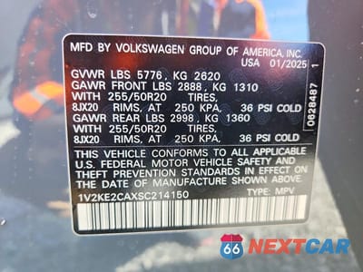 Zdjęcie 13 z 13 samochodu: 2025 VOLKSWAGEN ATLAS CROSS SPORT SE VIN:1V2KE2CAXSC214150 - miniatura