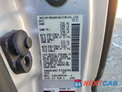 Zdjęcie 12 z 13 samochodu: 2012 NISSAN FRONTIER SV V6 VIN:1N6AD0CW6CC410696 - miniatura