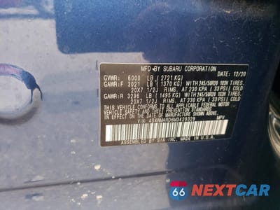 Zdjęcie 13 z 13 samochodu: 2021 SUBARU ASCENT TOURING VIN:4S4WMARD6M3429329 - miniatura