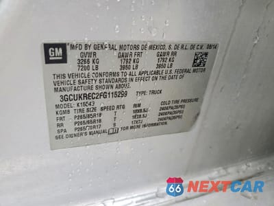 Zdjęcie 12 z 12 samochodu: 2015 CHEVROLET SILVERADO K1500 LT VIN:3GCUKREC2FG115299 - miniatura