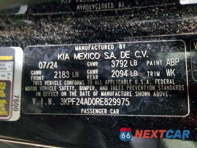Zdjęcie 12 z 12 samochodu: 2024 KIA FORTE LX VIN:3KPF24AD0RE829975 - miniatura