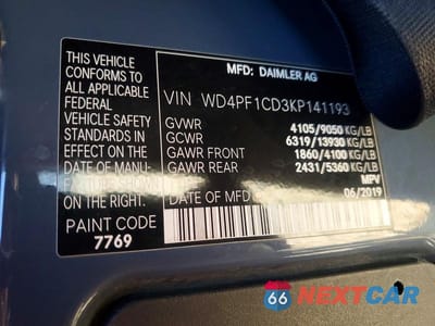 Zdjęcie 14 z 14 samochodu: 2019 MERCEDES BENZ SPRINTER 2500 DELIVERY VAN VIN:WD4PF1CD3KP141193 - miniatura