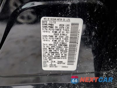 Zdjęcie 13 z 13 samochodu: 2013 NISSAN ROGUE S VIN:JN8AS5MV2DW151575 - miniatura