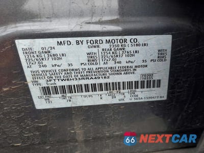 Zdjęcie 12 z 12 samochodu: 2024 FORD MAVERICK XLT VIN:3FTTW8H33RRA49182 - miniatura