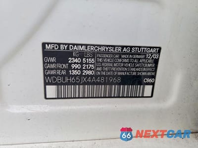 Zdjęcie 12 z 12 samochodu: 2004 MERCEDES-BENZ E 320 VIN:WDBUH65JX4A481968 - miniatura