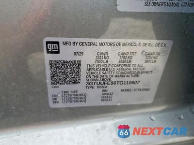 Zdjęcie 12 z 12 samochodu: 2026 GMC SIERRA K1500 AT4X VIN:3GTUUFE86TG110607 - miniatura
