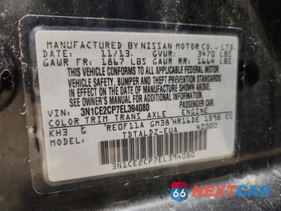 Zdjęcie 13 z 13 samochodu: 2014 NISSAN VERSA NOTE S VIN:3N1CE2CP7EL394080 - miniatura