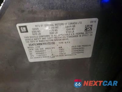 Zdjęcie 13 z 13 samochodu: 2015 GMC TERRAIN SLE VIN:2GKFLWEK7F6172190 - miniatura