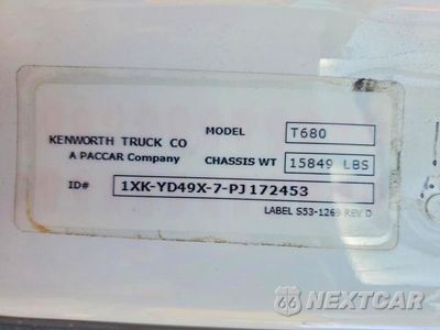 Zdjęcie 10 z 10 samochodu: 2023 KENWORTH T680 SEMI TRUCK VIN:1XKYD49X7PJ172453 - miniatura