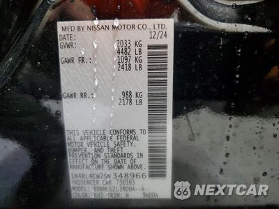 Zdjęcie 12 z 12 samochodu: 2025 NISSAN ALTIMA SR VIN:1N4BL4CW2SN348966 - miniatura