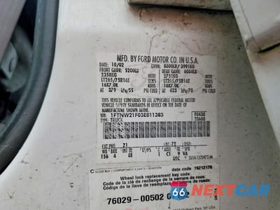 Zdjęcie 12 z 12 samochodu: 2003 FORD F250 SUPER DUTY VIN:1FTNW21F03EB11383 - miniatura