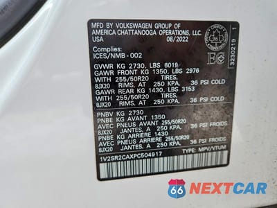 Zdjęcie 13 z 13 samochodu: 2023 VOLKSWAGEN ATLAS SEL R-LINE VIN:1V2SR2CAXPC504917 - miniatura