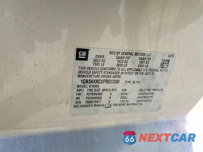 Zdjęcie 13 z 13 samochodu: 2015 CHEVROLET SUBURBAN K1500 LTZ VIN:1GNSKKKCXFR637088 - miniatura