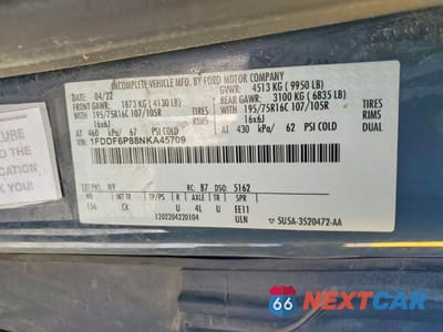 Zdjęcie 10 z 10 samochodu: 2022 FORD TRANSIT CUTAWAY CARGO 3.5L 2WD DRW VIN:1FDDF6P88NKA45709 - miniatura