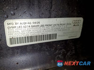Zdjęcie 12 z 12 samochodu: 2005 AUDI A6 3.2 QUATTRO VIN:WAUDG74F15N114035 - miniatura