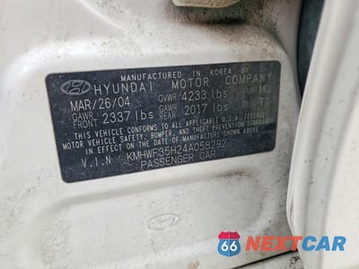 Zdjęcie 12 z 12 samochodu: 2004 HYUNDAI SONATA GLS VIN:KMHWF35H24A058292 - miniatura